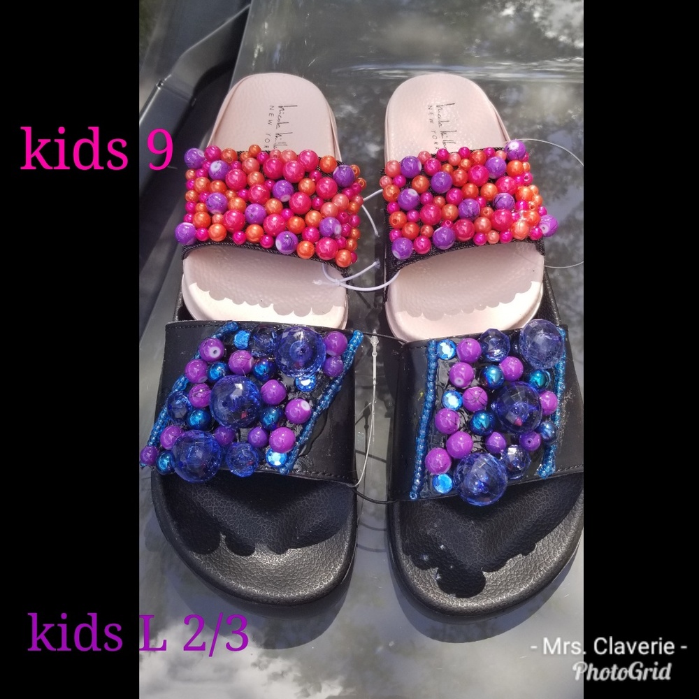 Handmade beaded kids slides